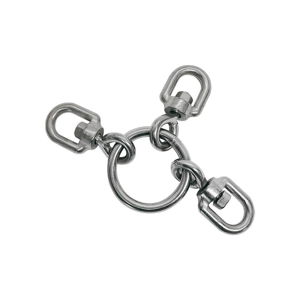 10 Pc Set Marine Stainless Steel Ring with 3 Way Swivel Ring, Fishing Tackle Swivel Connector for Rigging, Lines, Hooks, Lures, and Marine Hardware