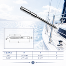 10 Pc Set Marine Stainless Steel Swageless Lag Stud for 1/8" and 3/16" Cable, Wire Rope Terminal Fitting for Deck, Dock, Railing, Rigging