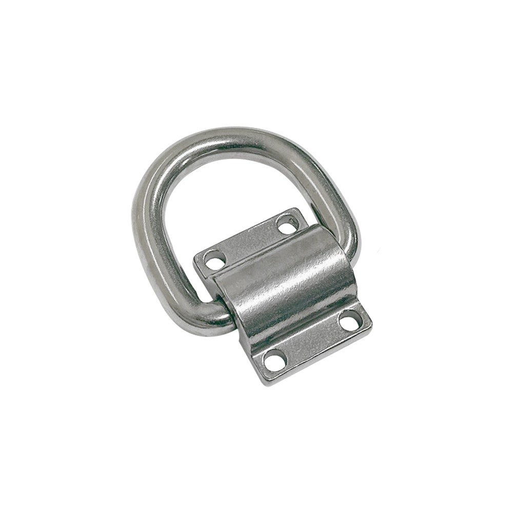4 Pc Set T316 Stainless Steel Bolt-On D-Ring Lashing Ring Anchor Tie Down, Marine Boat Deck Hardware for Cargo, Dock, Trailer, and Rigging Use