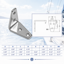 10 Pc Set T316 Stainless Steel Angle Plate for Marine Boat Rigging, Heavy Duty Lifting Hardware Bracket for Dock, Deck, Rope, Chain, and Cable