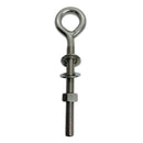 4 Pc Set Marine T316 Stainless Steel Welded Plain Eye Bolt, Rigging Lifting Hardware for Deck, Dock, Cable, Chain, and Rope