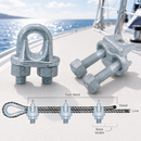 Galvanized Drop Forged Steel Wire Rope Clips, Marine Cable Clamps for Rigging, Cable Railing, Rope Loop Ends, Boat, Dock, and Outdoor Use