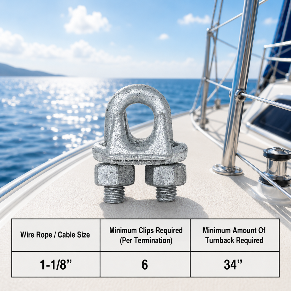 Galvanized Drop Forged Steel Wire Rope Clips, Marine Cable Clamps for Rigging, Cable Railing, Rope Loop Ends, Boat, Dock, and Outdoor Use