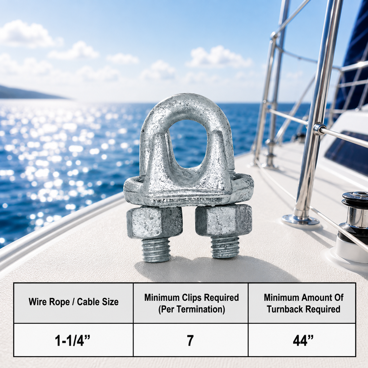 Galvanized Drop Forged Steel Wire Rope Clips, Marine Cable Clamps for Rigging, Cable Railing, Rope Loop Ends, Boat, Dock, and Outdoor Use