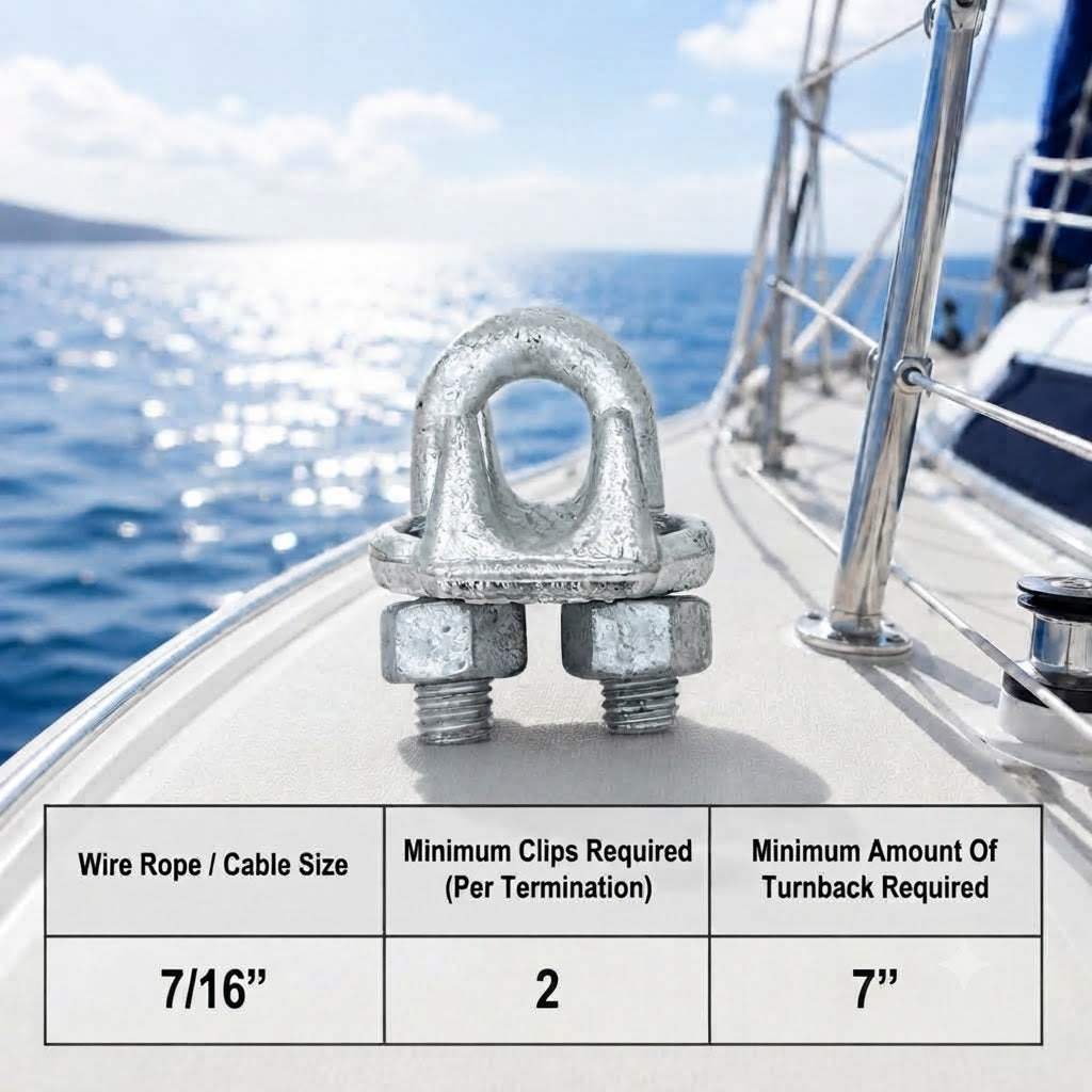 Galvanized Drop Forged Steel Wire Rope Clips, Marine Cable Clamps for Rigging, Cable Railing, Rope Loop Ends, Boat, Dock, and Outdoor Use