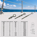 Marine Boat T316 Stainless Steel Turned Eye Bolt with Nut and Washer, Eye Bolt Hardware for Deck, Dock, and Rigging