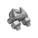 2 Pc Set Galvanized Drop Forged Wire Rope Clips, Marine Cable Clamps for 1/8", 3/16", 1/4", 5/16", 3/8", and 1/2" Cable
