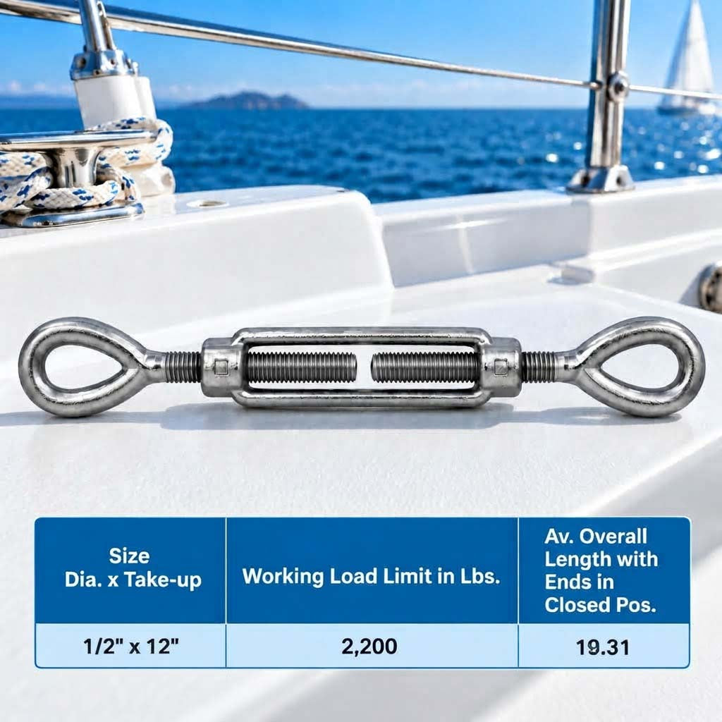 Galvanized Drop Forged Turnbuckle, Hook Eye, Jaw Eye, Hook Hook, Jaw Jaw, and Eye Eye Rigging Tensioner