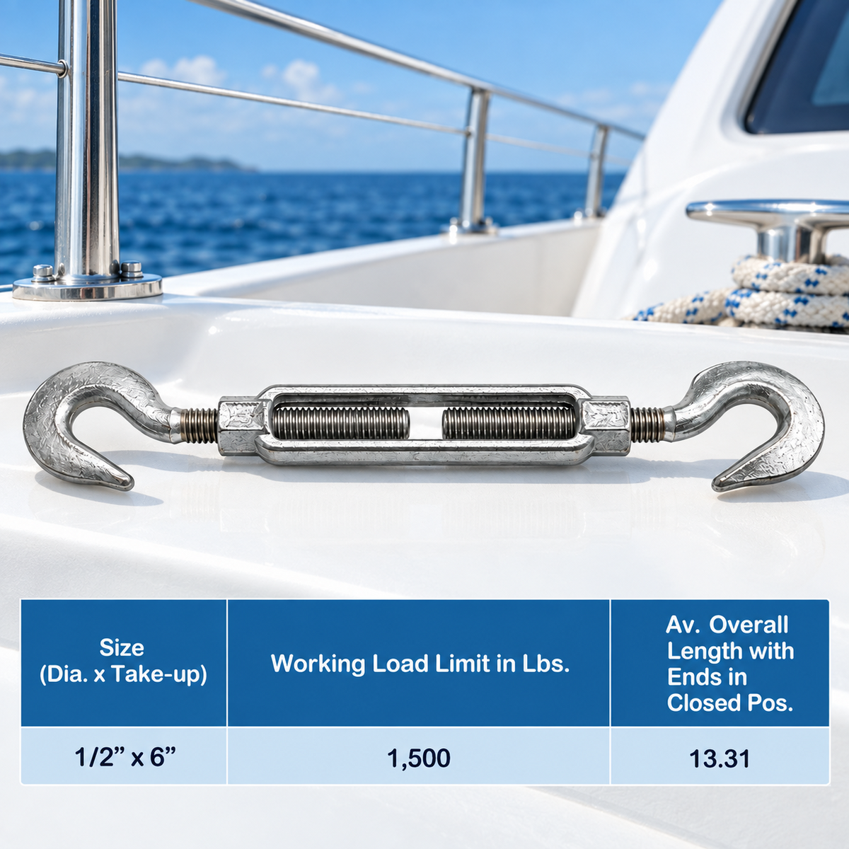 Galvanized Drop Forged Turnbuckle, Hook Eye, Jaw Eye, Hook Hook, Jaw Jaw, and Eye Eye Rigging Tensioner