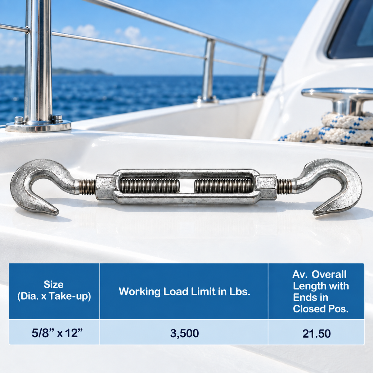 Galvanized Drop Forged Turnbuckle, Hook Eye, Jaw Eye, Hook Hook, Jaw Jaw, and Eye Eye Rigging Tensioner