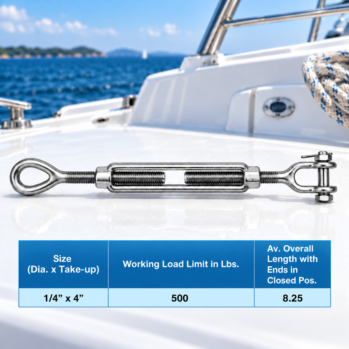 Galvanized Drop Forged Turnbuckle, Hook Eye, Jaw Eye, Hook Hook, Jaw Jaw, and Eye Eye Rigging Tensioner