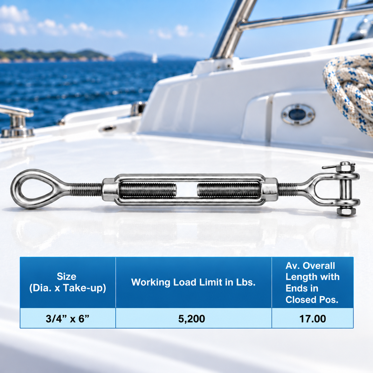 Galvanized Drop Forged Turnbuckle, Hook Eye, Jaw Eye, Hook Hook, Jaw Jaw, and Eye Eye Rigging Tensioner