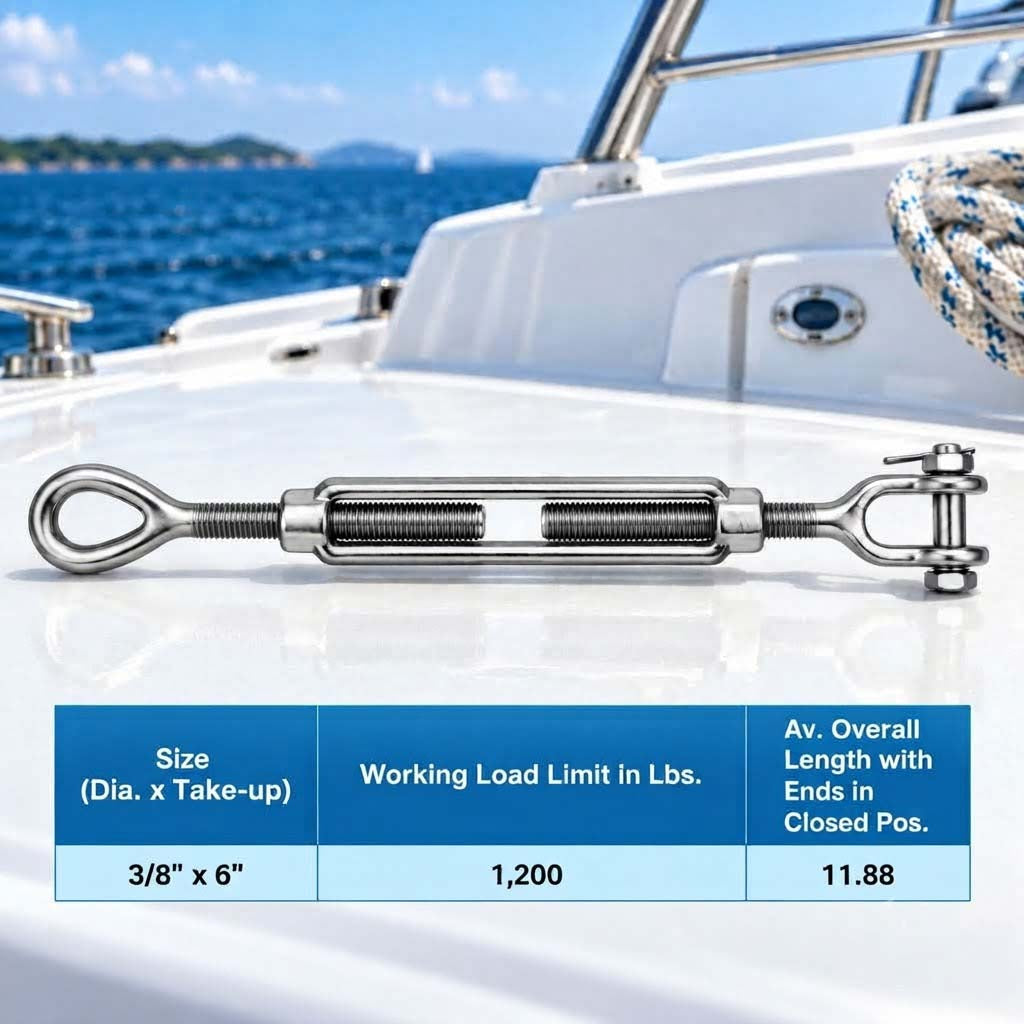 Galvanized Drop Forged Turnbuckle, Hook Eye, Jaw Eye, Hook Hook, Jaw Jaw, and Eye Eye Rigging Tensioner