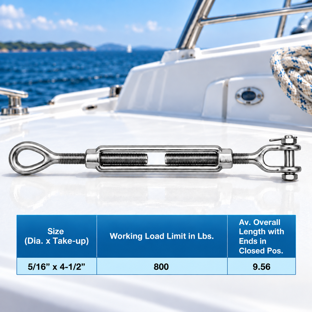 Galvanized Drop Forged Turnbuckle, Hook Eye, Jaw Eye, Hook Hook, Jaw Jaw, and Eye Eye Rigging Tensioner
