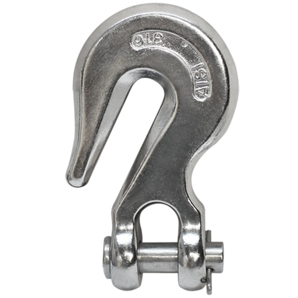 Marine Stainless Steel T316 Clevis Grab Hook Towing Shackle, Boat Chain Hook for Rigging, Towing, and Outdoor Hardware