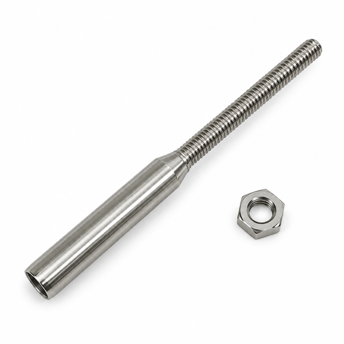 4 Pc Set Marine T316 Stainless Steel Lifeline Threaded Stud, Cable Rail Wire Rope Terminal Fitting for Deck and Rigging