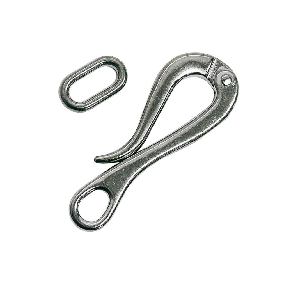10 Pc Set Marine Boat Stainless Steel Pelican Hook with Loop, Rigging Lifting Hook for Rope, Cable, Chain, Lifeline, and Deck Hardware