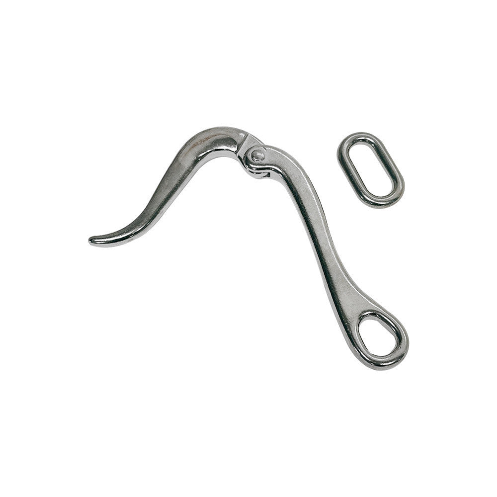 10 Pc Set Marine Boat Stainless Steel Pelican Hook with Loop, Rigging Lifting Hook for Rope, Cable, Chain, Lifeline, and Deck Hardware
