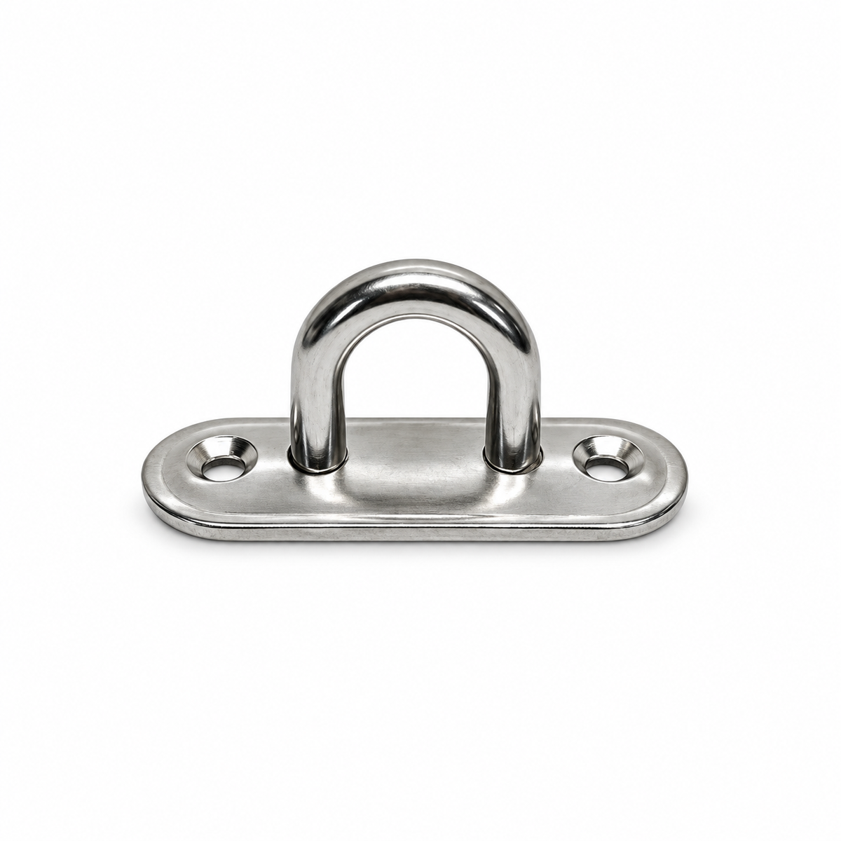4 Pc Marine T304 Stainless Steel Oblong Pad Eye, Formed Welded Eye Pad for Boat, Dock, Deck, Rope, Cable, and Outdoor Hardware