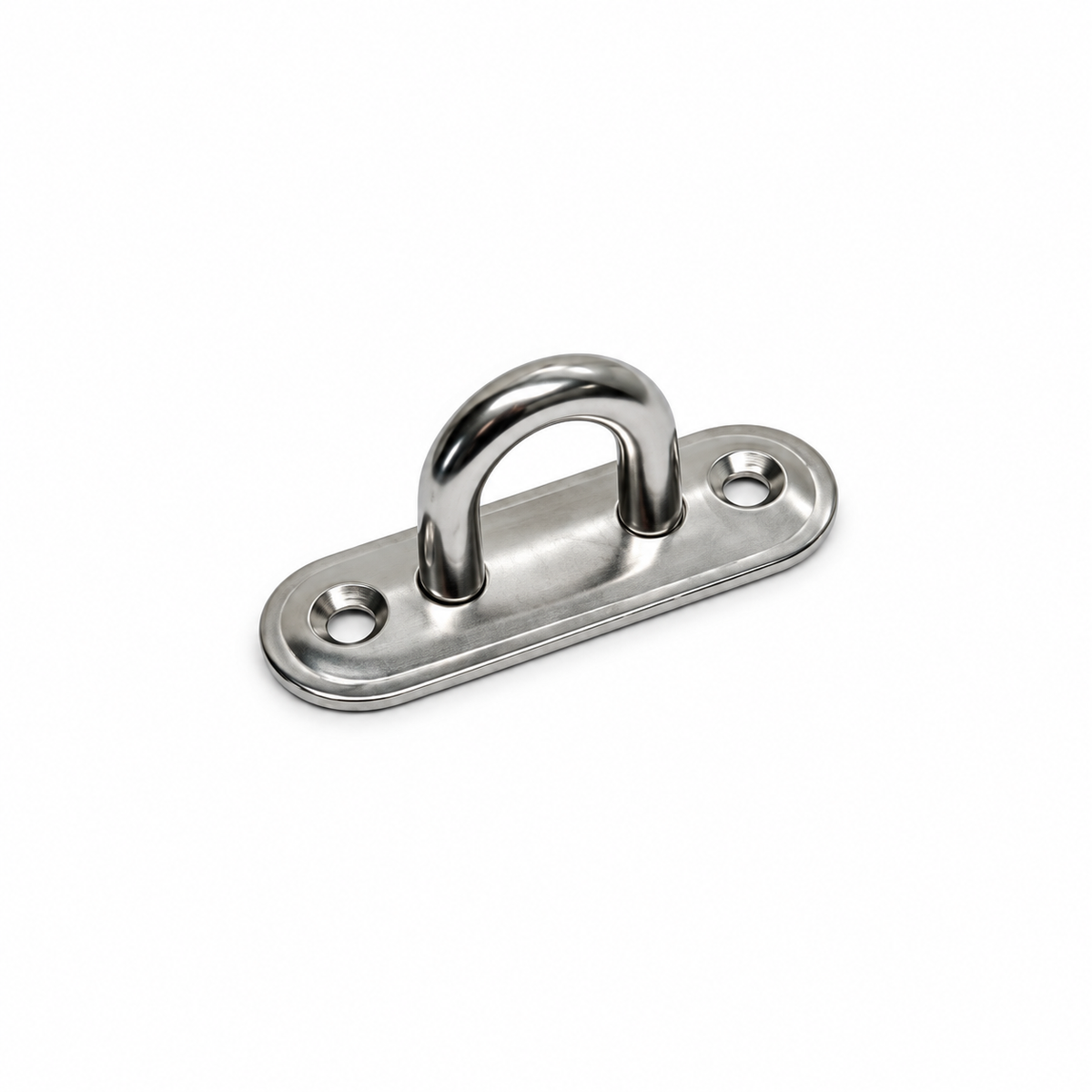 4 Pc Marine T304 Stainless Steel Oblong Pad Eye, Formed Welded Eye Pad for Boat, Dock, Deck, Rope, Cable, and Outdoor Hardware
