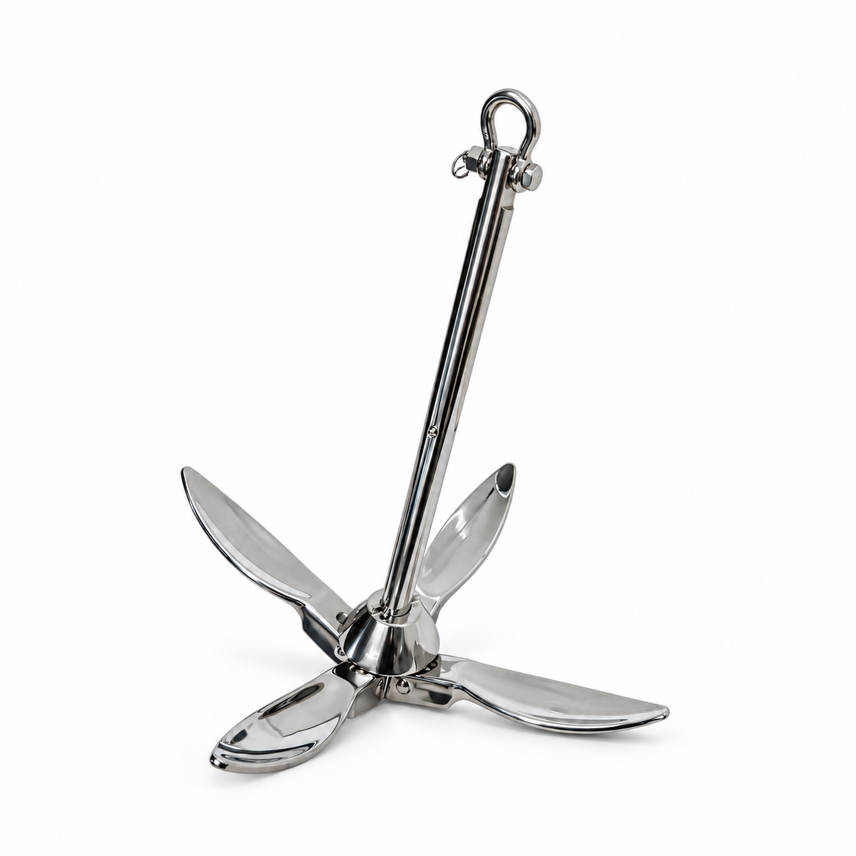 Marine T316 Stainless Steel Folding Anchor, Folding Grapnel Boat Anchor for Fishing, Kayak, Yacht, Dinghy, and Dock Use