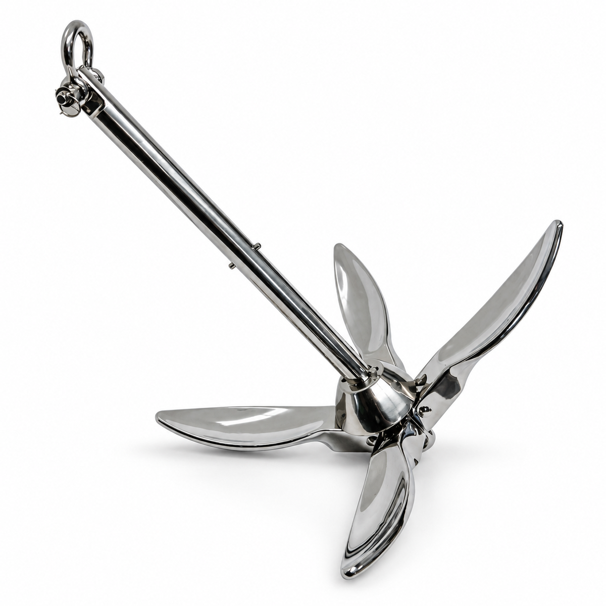 Marine T316 Stainless Steel Folding Anchor, Folding Grapnel Boat Anchor for Fishing, Kayak, Yacht, Dinghy, and Dock Use