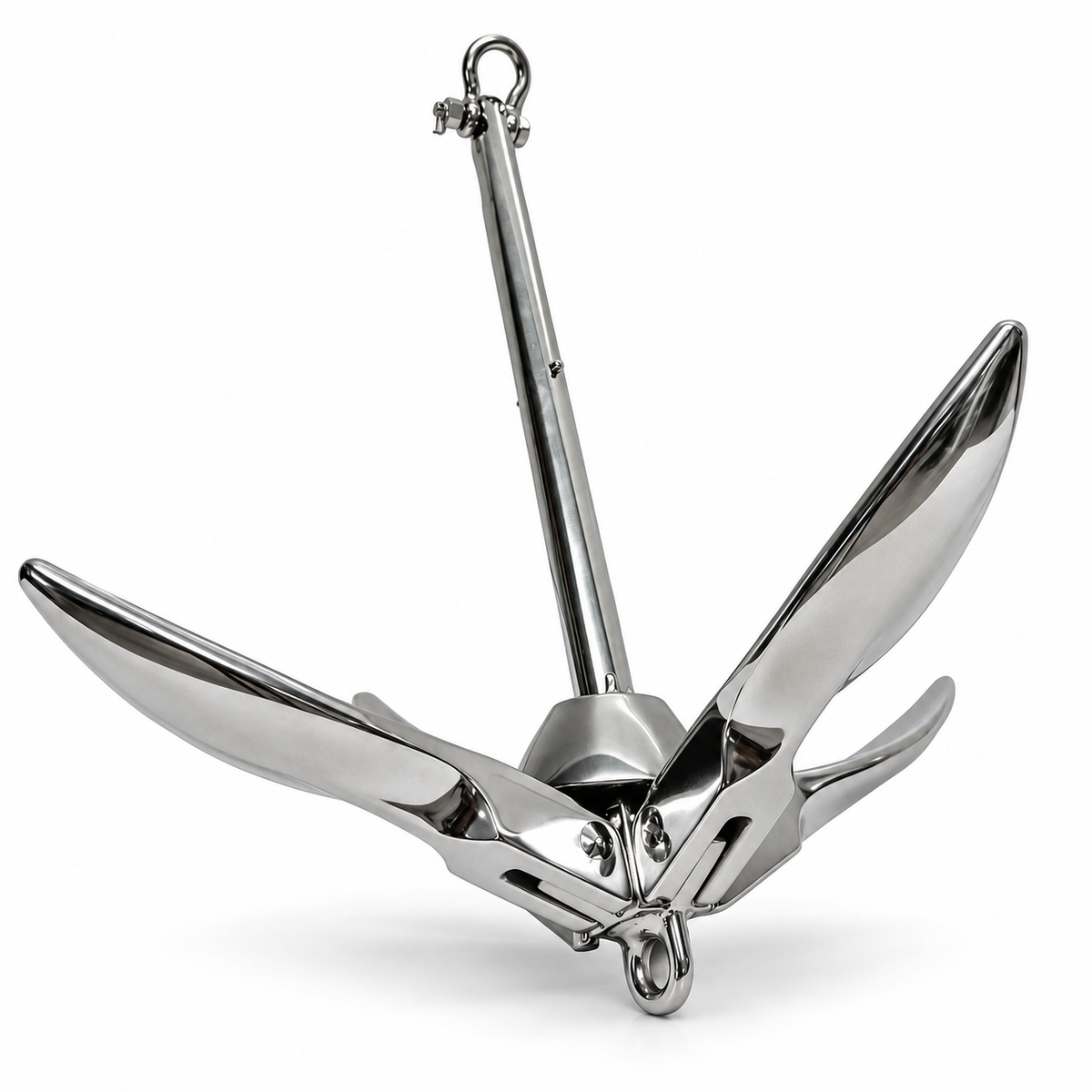 Marine T316 Stainless Steel Folding Anchor, Folding Grapnel Boat Anchor for Fishing, Kayak, Yacht, Dinghy, and Dock Use