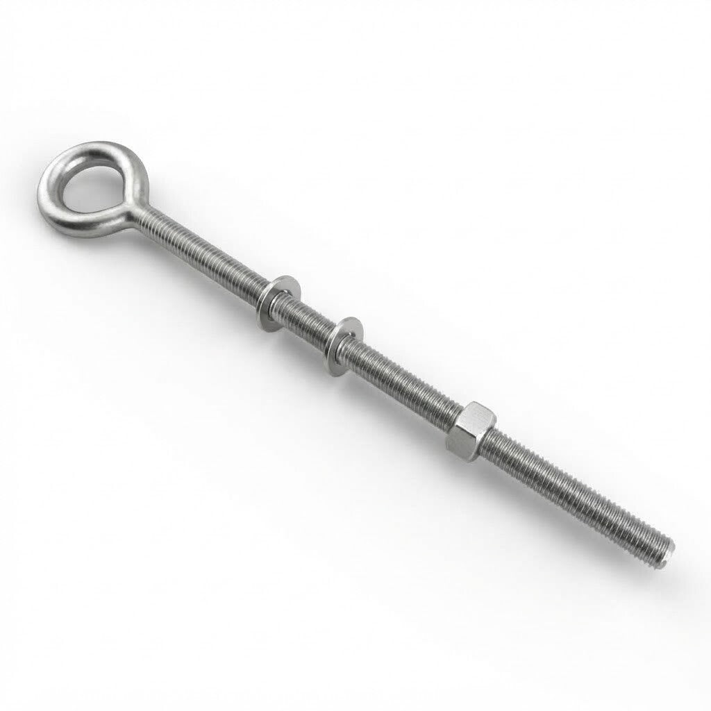 T316 Stainless Steel 5/8" x 12" Welded Plain Eye Bolt 2400 Lb WLL Fully Threaded