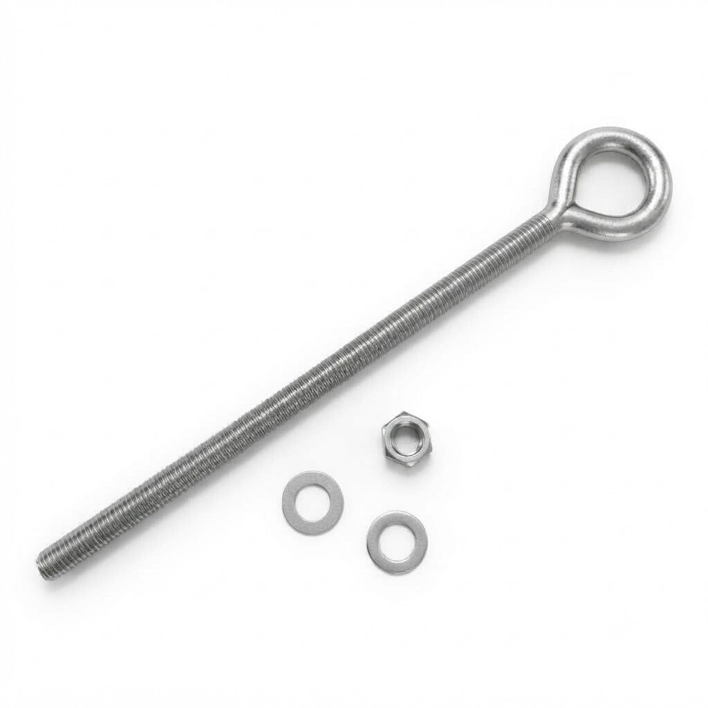 T316 Stainless Steel 5/8" x 12" Welded Plain Eye Bolt 2400 Lb WLL Fully Threaded