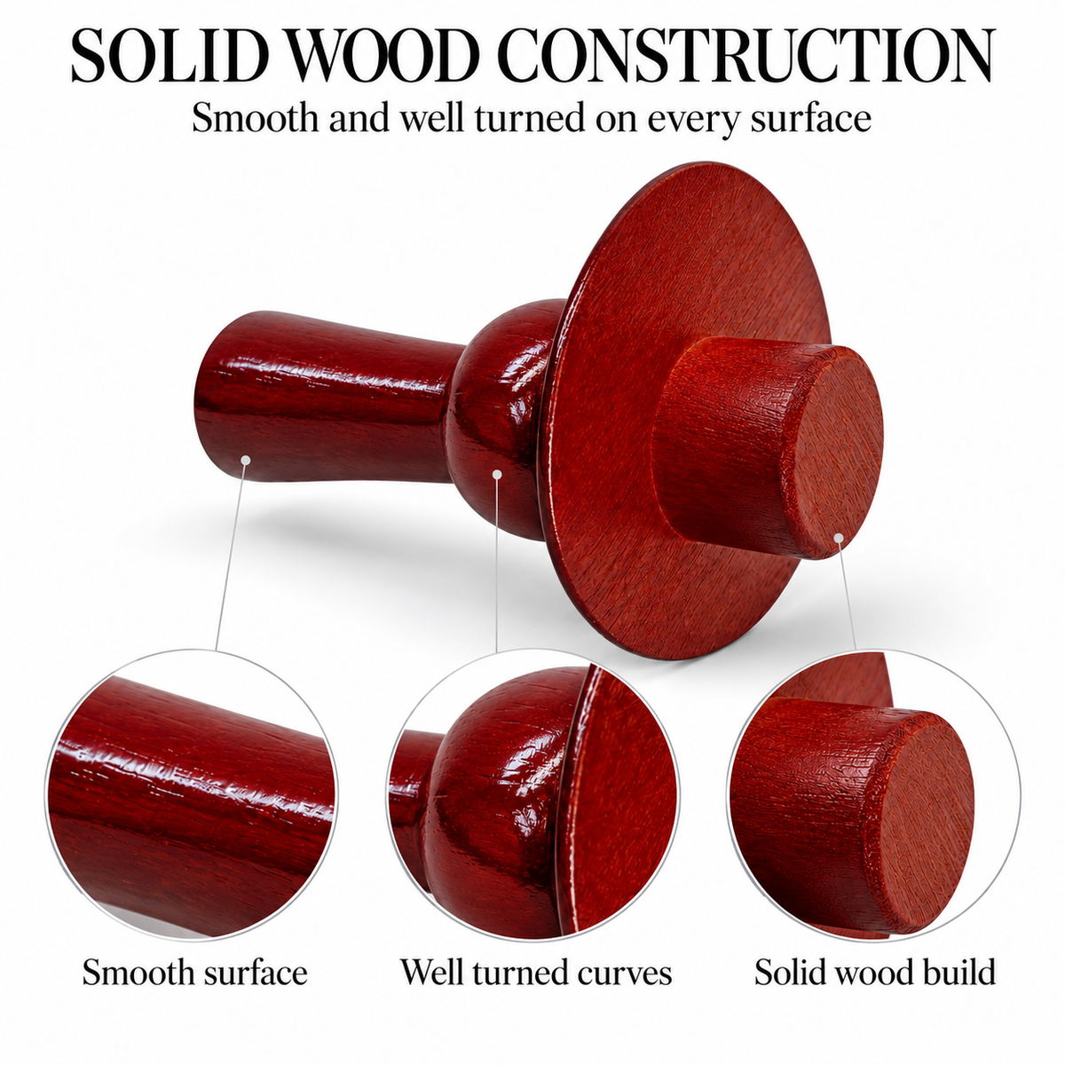 Fairmont Mahogany Neck Block, 99mm Mannequin Neck Cap for Fabric Dress Forms, Replacement Top Finial for Clothing Displays