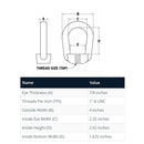 2 Pc Hot Dipped Galvanized 7/8" Thickness Eye Nut With 1"-8 Tap Size 9,000 Lbs WLL