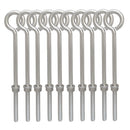 10 Pc Forge Style Marine Stainless Steel 5/16" x 8" Turned Eye Bolt Nut and Washers  90 Lb Cap.