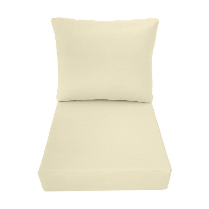 Medium Size 24"x26"x6" Outdoor Deep Seat Cushion, Water Repellent, Patio Deep Seat Backrest Cushion Insert & Cover Set
