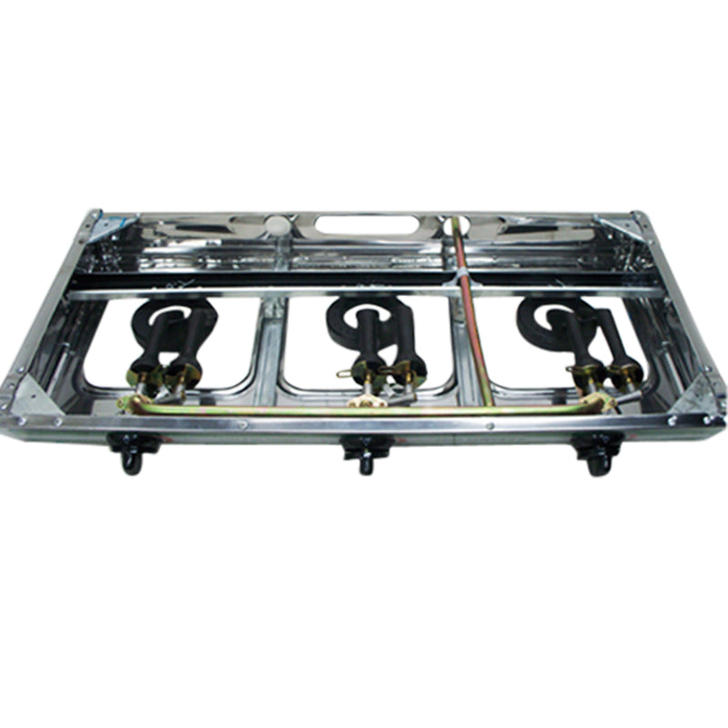 Portable 3 Triple Burners Stove Range Propane Gas Stove w- Stand Combo