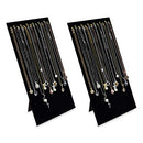 7-1/2''W x 14''H Black Velvet 7 Hook Easel Stand Necklace Chain Jewelry Display