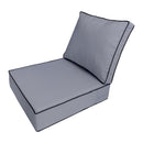 Medium Size 24"x26"x6" Outdoor Deep Seat Cushion, Water Repellent, Patio Deep Seat Backrest Cushion Insert & Cover Set