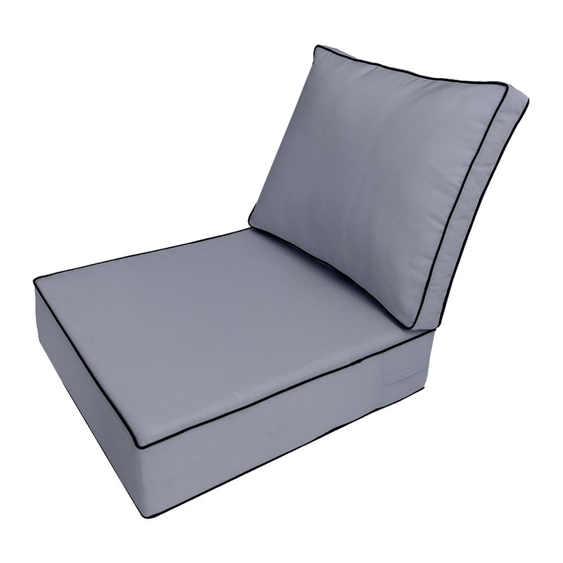 |COVER ONLY| Small Size 23"x24"x6" Outdoor Deep Seat Cushion with Bolster, Water Repellent, Patio Deep Seat Backrest Cushion Bolster Slipcovers Replacement