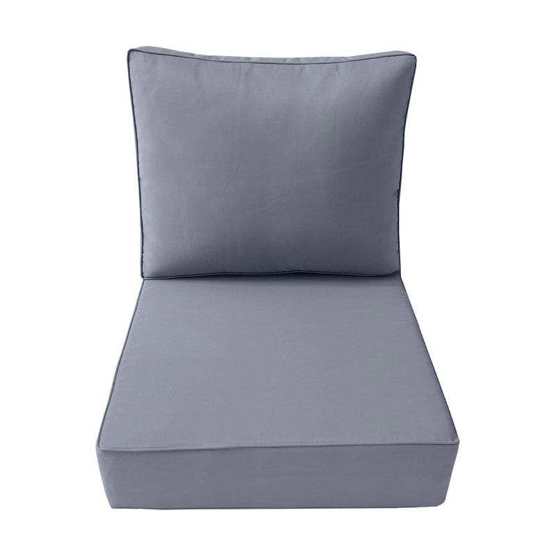 Medium Size 24"x26"x6" Outdoor Deep Seat Cushion, Water Repellent, Patio Deep Seat Backrest Cushion Insert & Cover Set