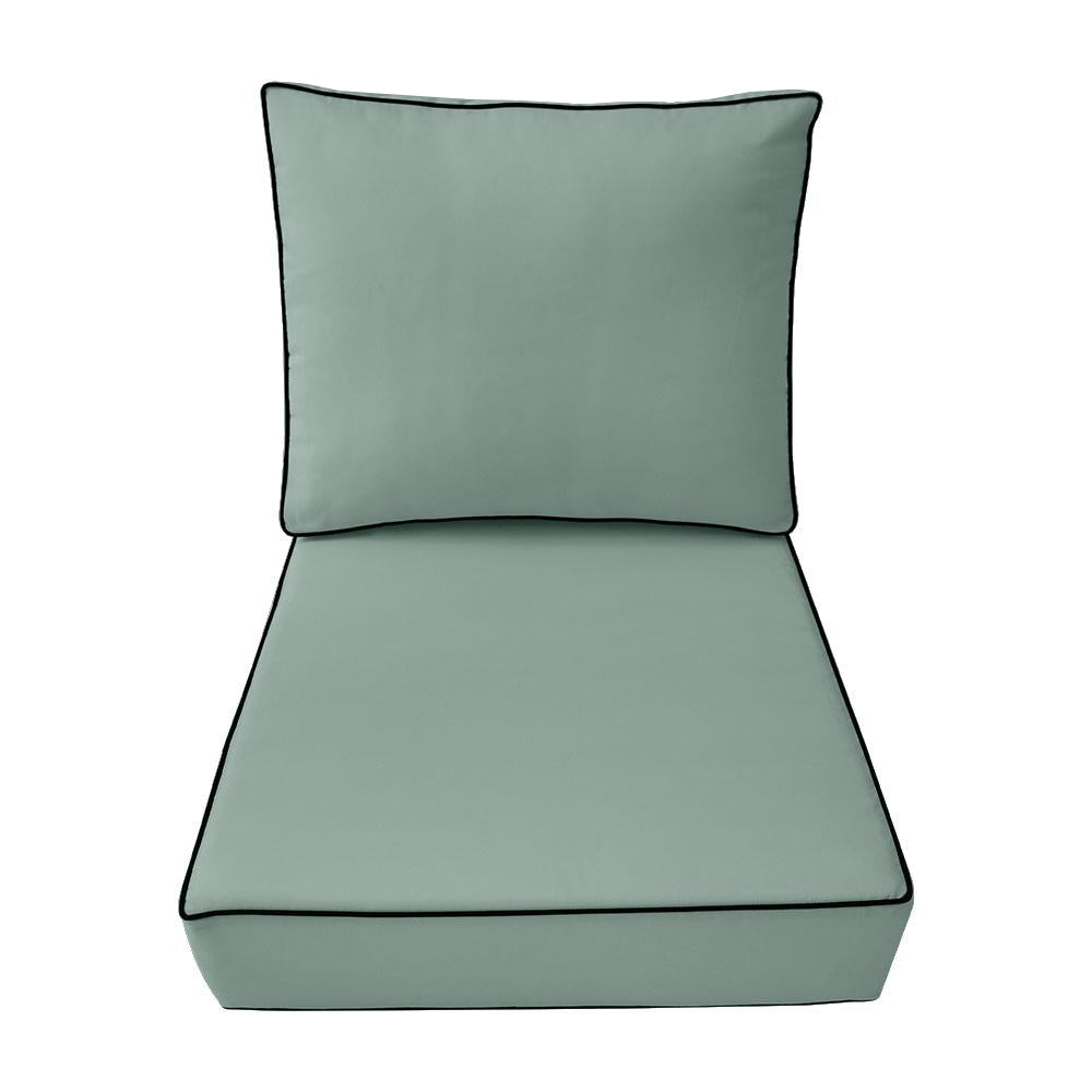 Small Size 23"x24"x6" Outdoor Deep Seat Cushion, Water Repellent, Patio Deep Seat Backrest Cushion Insert & Cover Set