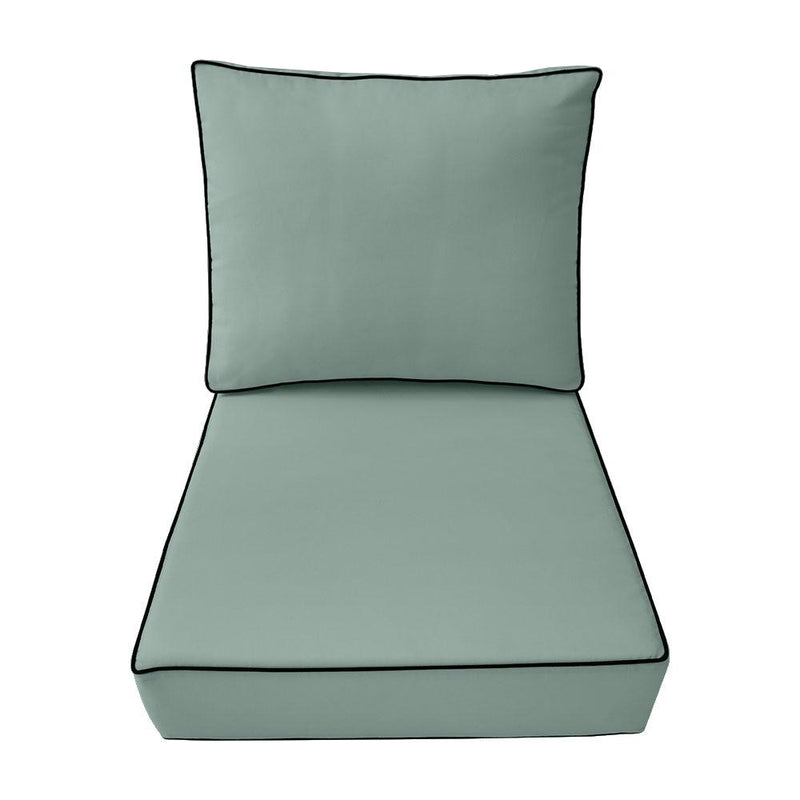 Medium Size 24"x26"x6" Outdoor Deep Seat Cushion, Water Repellent, Patio Deep Seat Backrest Cushion Insert & Cover Set