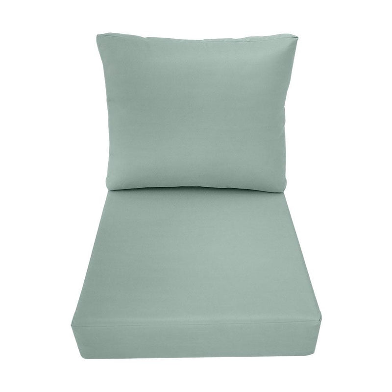 Medium Size 24"x26"x6" Outdoor Deep Seat Cushion, Water Repellent, Patio Deep Seat Backrest Cushion Insert & Cover Set