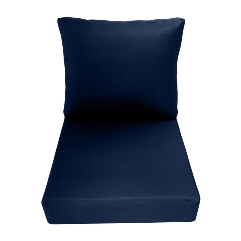 Medium Size 24"x26"x6" Outdoor Deep Seat Cushion, Water Repellent, Patio Deep Seat Backrest Cushion Insert & Cover Set