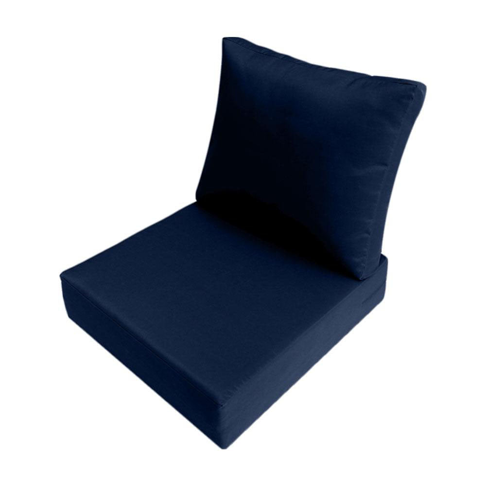Small Size 23"x24"x6" Outdoor Deep Seat Cushion, Water Repellent, Patio Deep Seat Backrest Cushion Insert & Cover Set