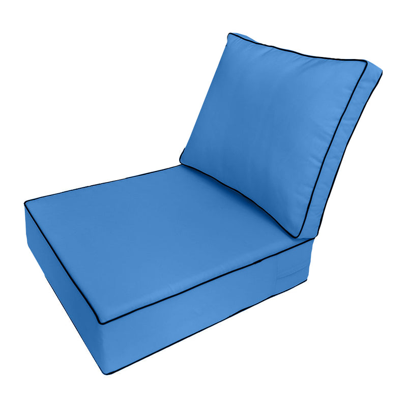 |COVER ONLY| Small Size 23"x24"x6" Outdoor Deep Seat Cushion with Bolster, Water Repellent, Patio Deep Seat Backrest Cushion Bolster Slipcovers Replacement