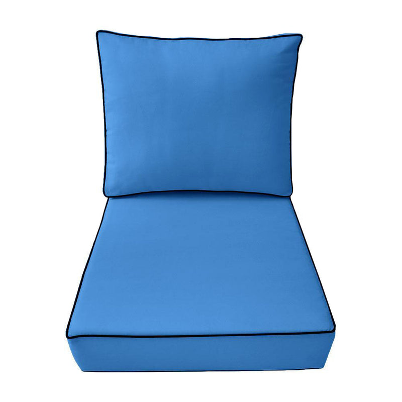 Medium Size 24"x26"x6" Outdoor Deep Seat Cushion, Water Repellent, Patio Deep Seat Backrest Cushion Insert & Cover Set