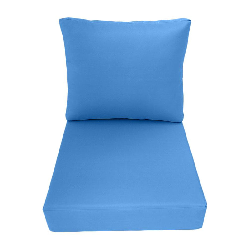 Medium Size 24"x26"x6" Outdoor Deep Seat Cushion, Water Repellent, Patio Deep Seat Backrest Cushion Insert & Cover Set