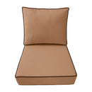 Small Size 23"x24"x6" Outdoor Deep Seat Cushion, Water Repellent, Patio Deep Seat Backrest Cushion Insert & Cover Set