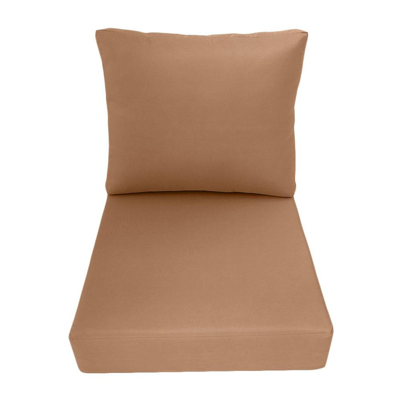 Medium Size 24"x26"x6" Outdoor Deep Seat Cushion, Water Repellent, Patio Deep Seat Backrest Cushion Insert & Cover Set