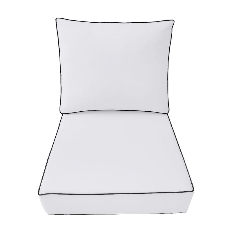 Medium Size 24"x26"x6" Outdoor Deep Seat Cushion, Water Repellent, Patio Deep Seat Backrest Cushion Insert & Cover Set