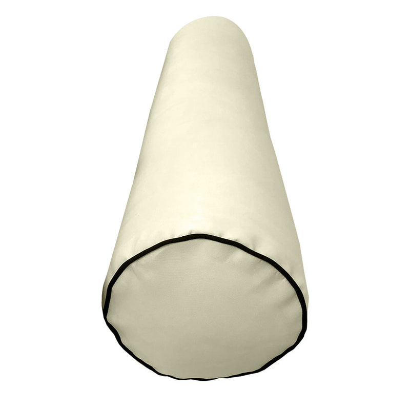 |COVER ONLY| Medium Size 24"x6" Outdoor Bolster Pillow Water Repellent Decorative Bolster Pillow for Porch Swing Couch Sofa Cushion Patio Furniture